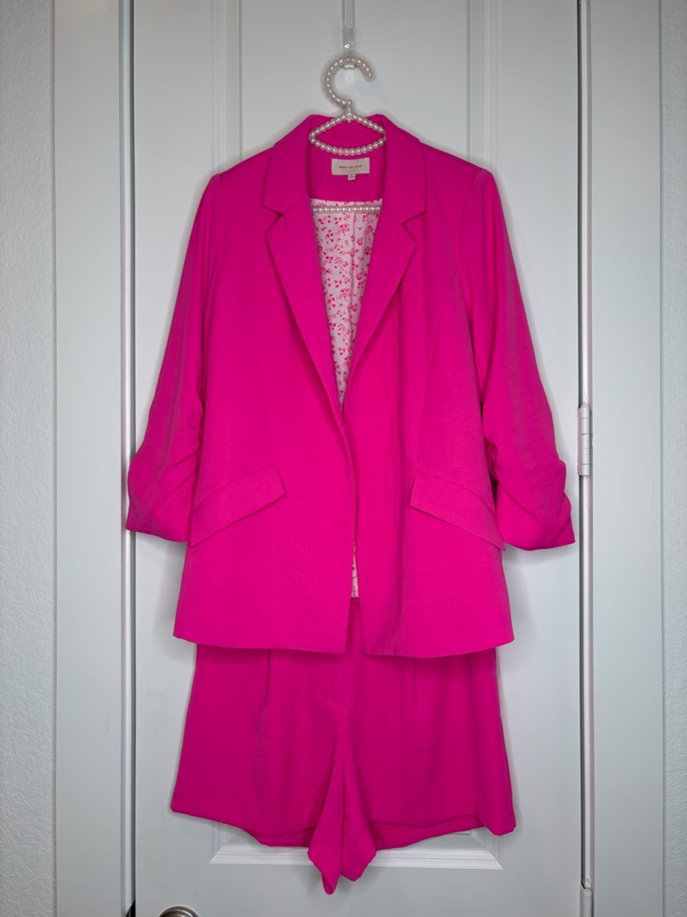 Hot Pink Blazer & Shorts Set SMALL Skies Are Blue Matching Set Barbiecore